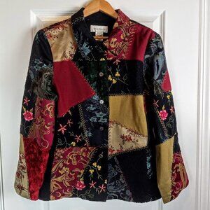 Vintage Susan Bristol Patchwork Embroidered Brocade Jacket